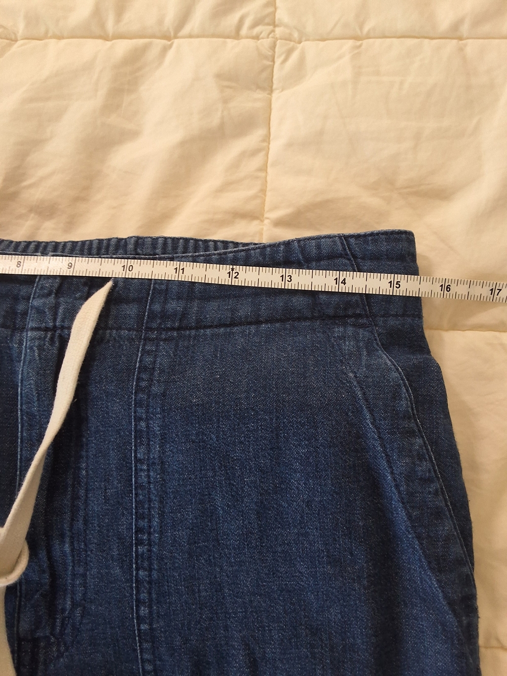 J. Crew Blue Lightweight Denim Drawstring Waist Pants - Picture 7 of 12